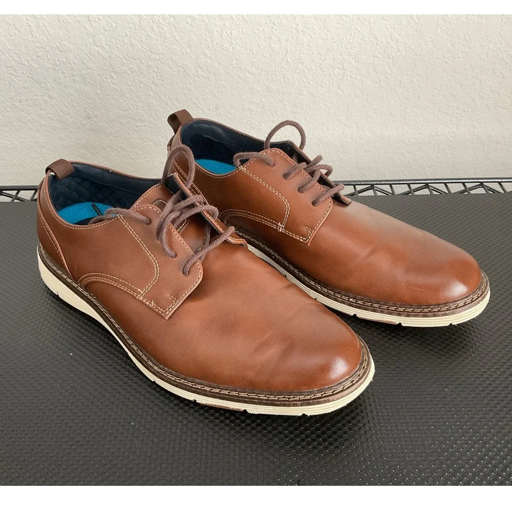 Dockers Easedale Brown Mens Oxford Shoes 10.5M 90-81502 Supreme Comfort Lace Up